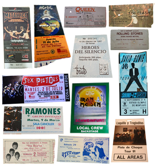 Electrónica y música 10 Entradas antiguas de conciertos de rock, punk y metal