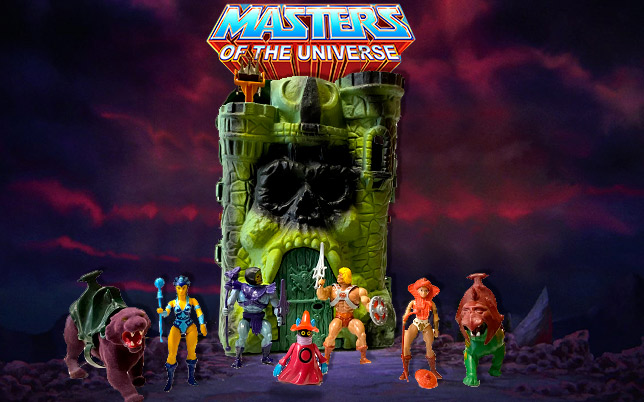 Castillo Grayskull con figuras de Masters del Universo