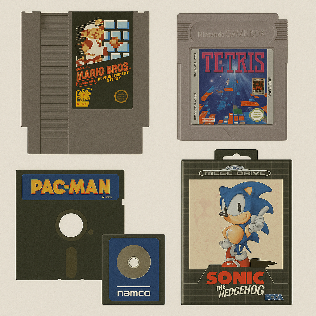 Compramos juguetes antiguos 4 Juegos retro en formato cartucho, CD y disquete de consolas clásicas y ordenadores vintage