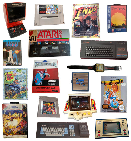 Consolas, ordenadores y videojuegos retro de los años 70 y 80 como Atari, Amstrad, MSX y Sega