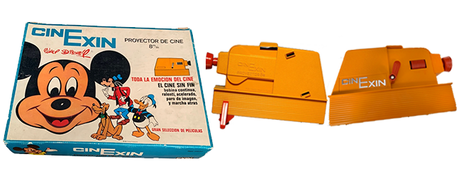 Cinexin original de Exin con caja y proyector naranja