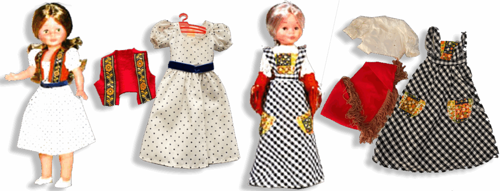 Ropa original de Nancy Famosa años 70, conjuntos Pastora y Gatsby con vestidos regionales y estampados