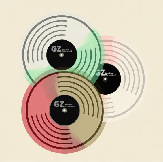 Vinilo con efecto de colores mezclados blending