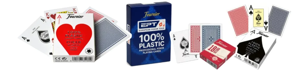 Barajas de póker Fournier 100% plástico con diseños modernos y calidad profesional