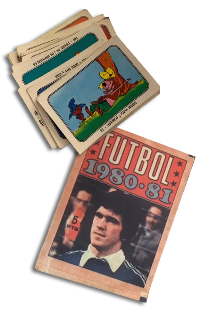 Cromos Hanna Barberá y sobre cromos fútbol publicados por Editorial FHER