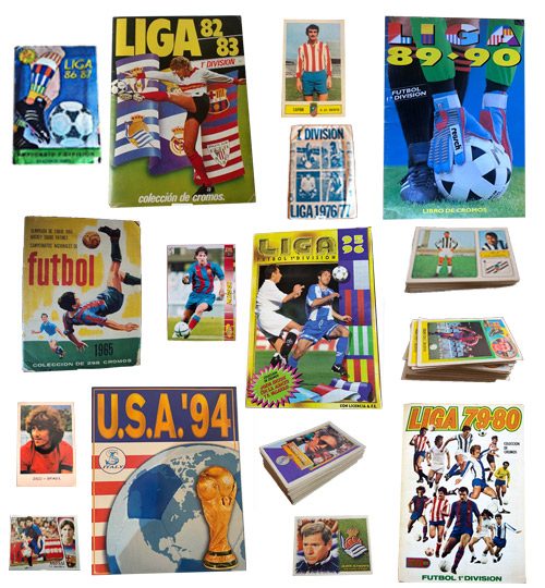 Papel antiguo y coleccionismo 6 Álbumes y cromos de fútbol de los años 60, 70, 80 y 90, como Liga 82-83, USA 94 y más.