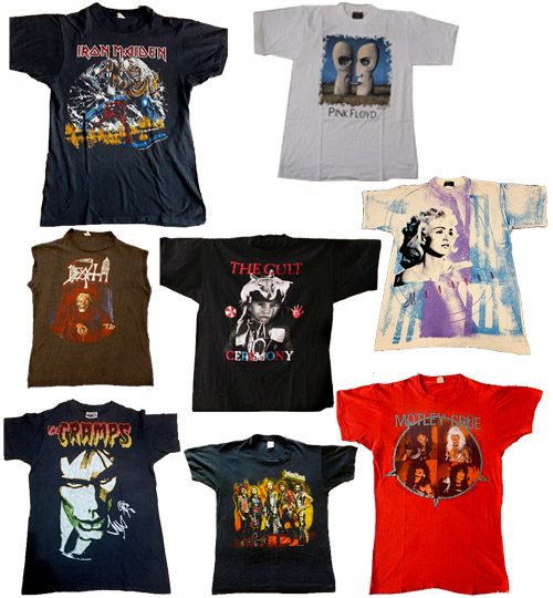 Qué compramos 27 Camisetas de grupos de música clásicos con diseños de giras antiguas
