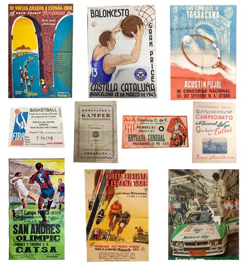 Papel antiguo y coleccionismo 14 Carteles, entradas y programas antiguos de eventos deportivos