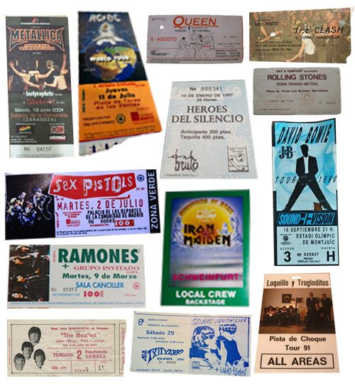 Papel antiguo y coleccionismo 9 Entradas antiguas de conciertos de rock, punk y metal