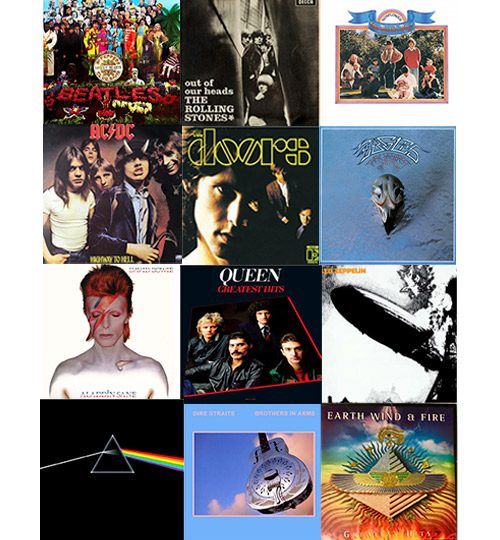 Qué compramos 22 Portadas de discos de rock clásico de bandas como The Beatles, AC/DC y Queen